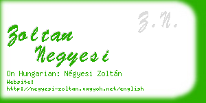 zoltan negyesi business card